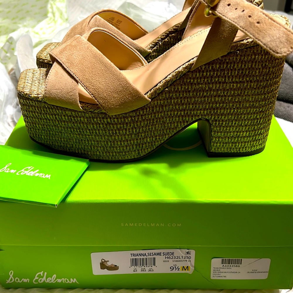 Brand new, never worn platform suede Sam Edelman woman’s shoes 9.5